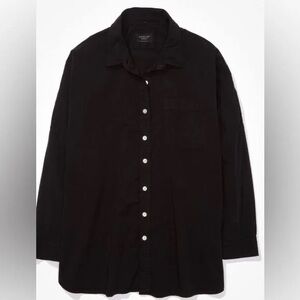 AEO Black Button-Up Shirt